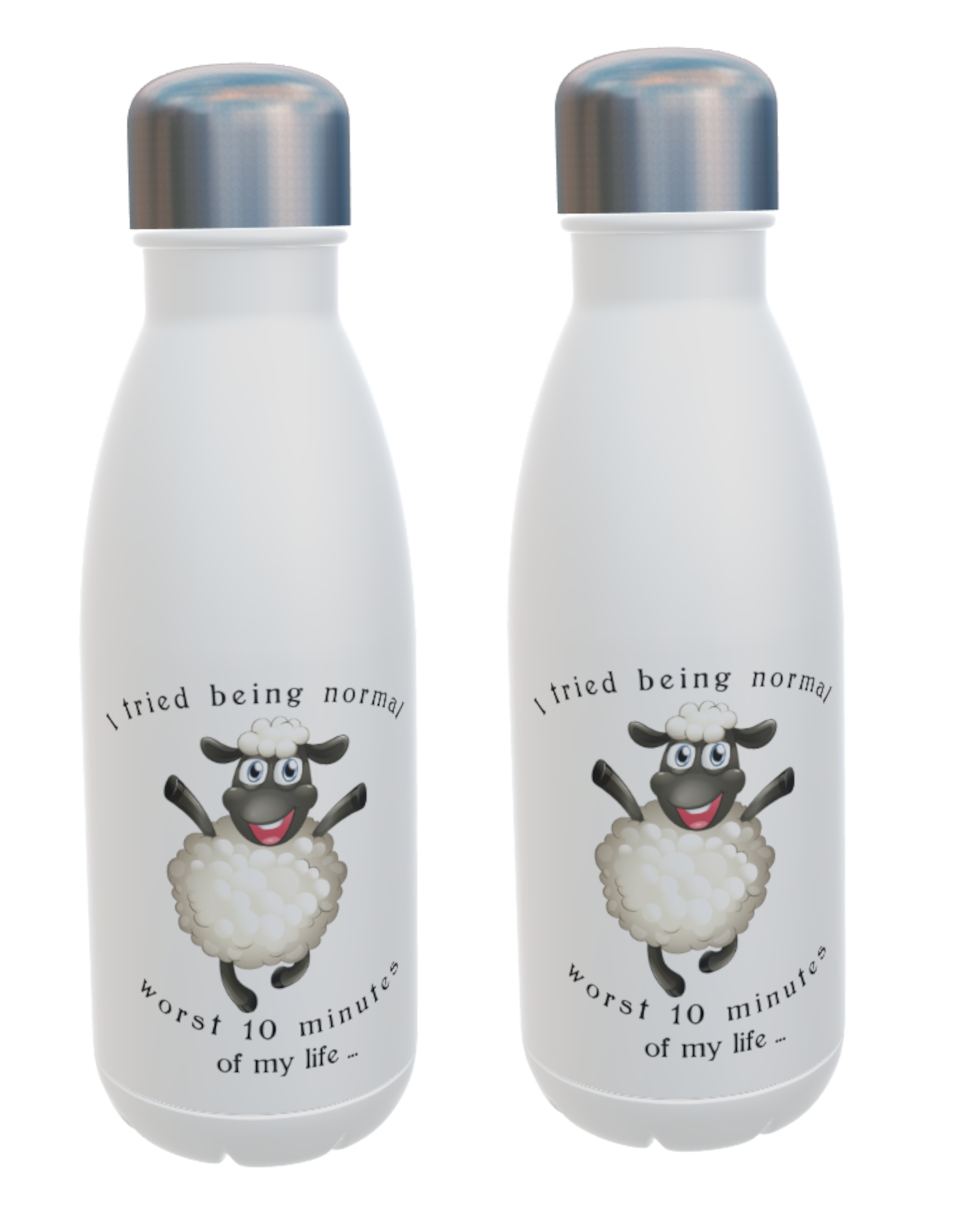 Sheep Drinks Bottle - I tried being normal, worst 10 minutes ... - Click Image to Close